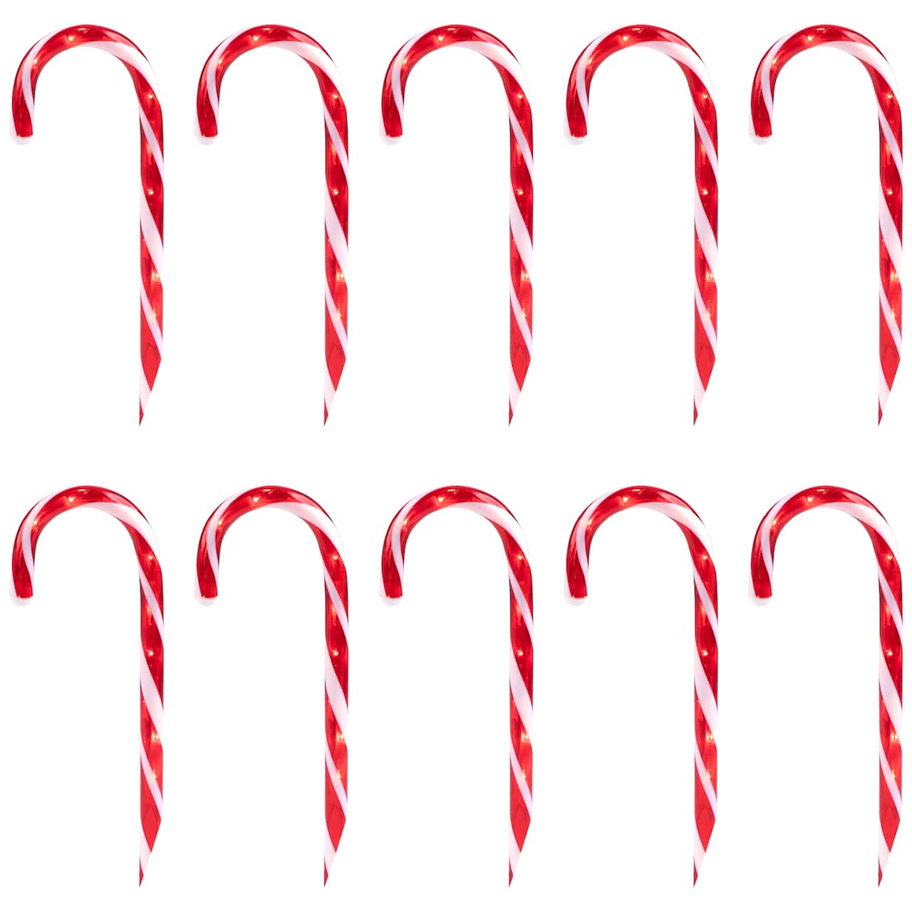 10ct. Candy Cane Lighted Christmas Pathway Markers